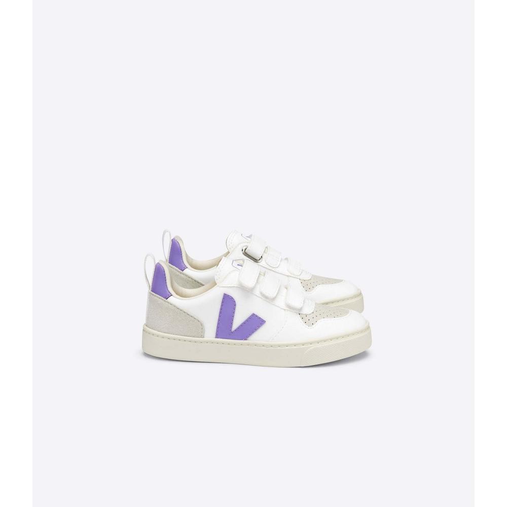 Veja V-10 CWL Kids\' Shoes White/Purple | NZ 779FDN